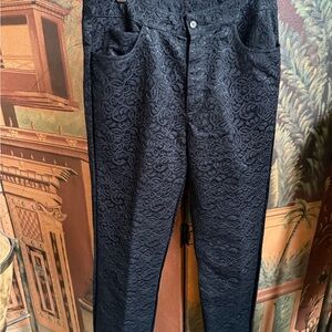 DKNY Black Lace Patterned Pants
